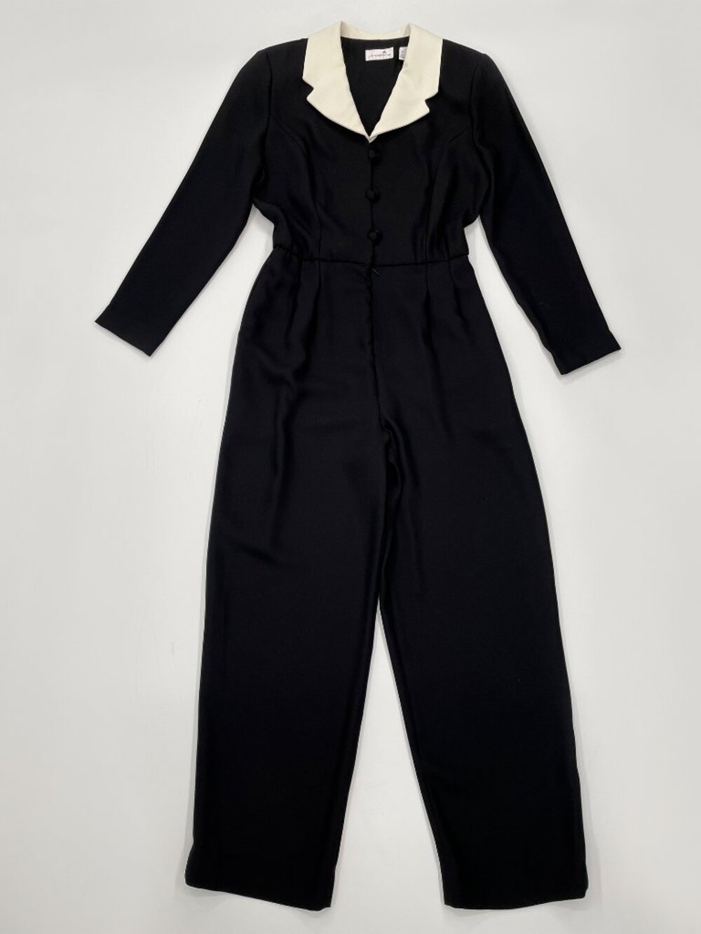 Vintage 90s Liz Claiborne Black Dressy Tuxedo Formal Jumpsuit | Size M/L - Picture 16 of 16